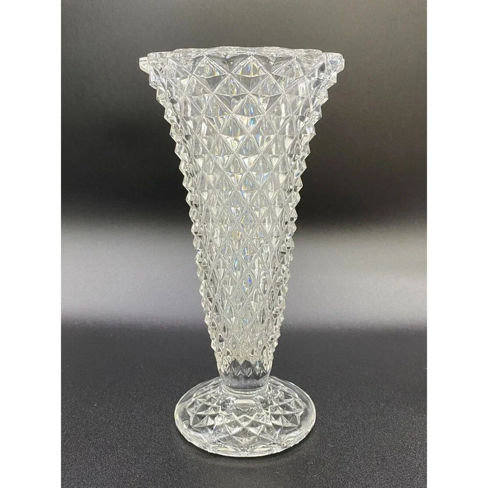 Crystal Vase Diamond Cut by Princess House VINTAGE